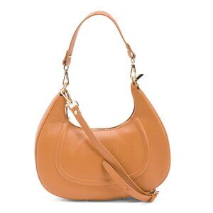 STELLA BIANCA Cuoio Made In Italy Leather Half Moon Satchel
